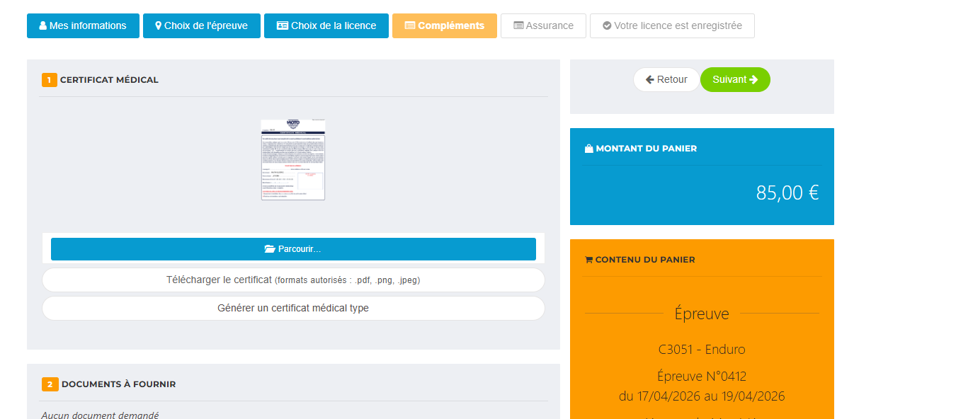 Step 7 – Upload the signed medical certificate
